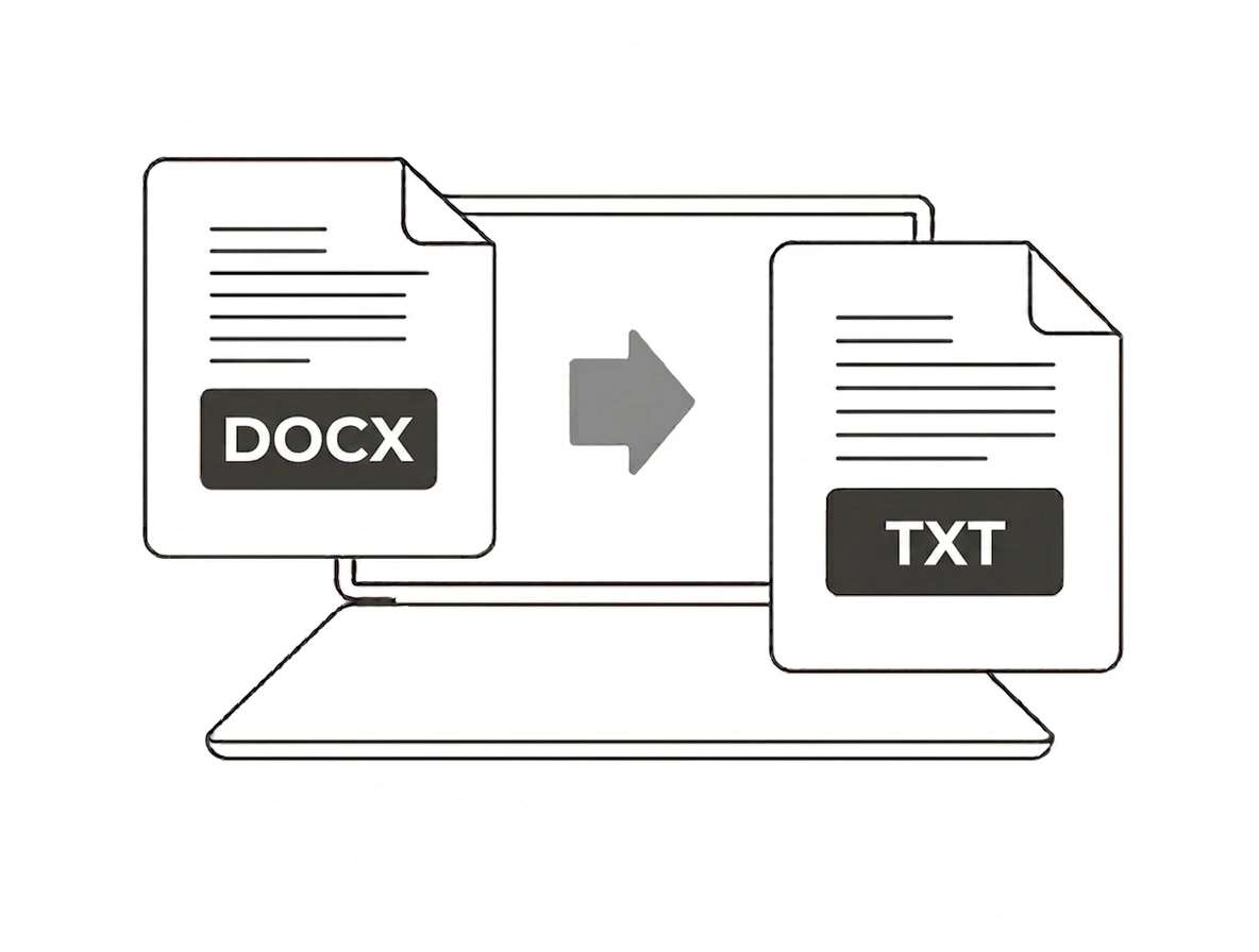 DOCX to TXT converter upload a Word document to extract text interface