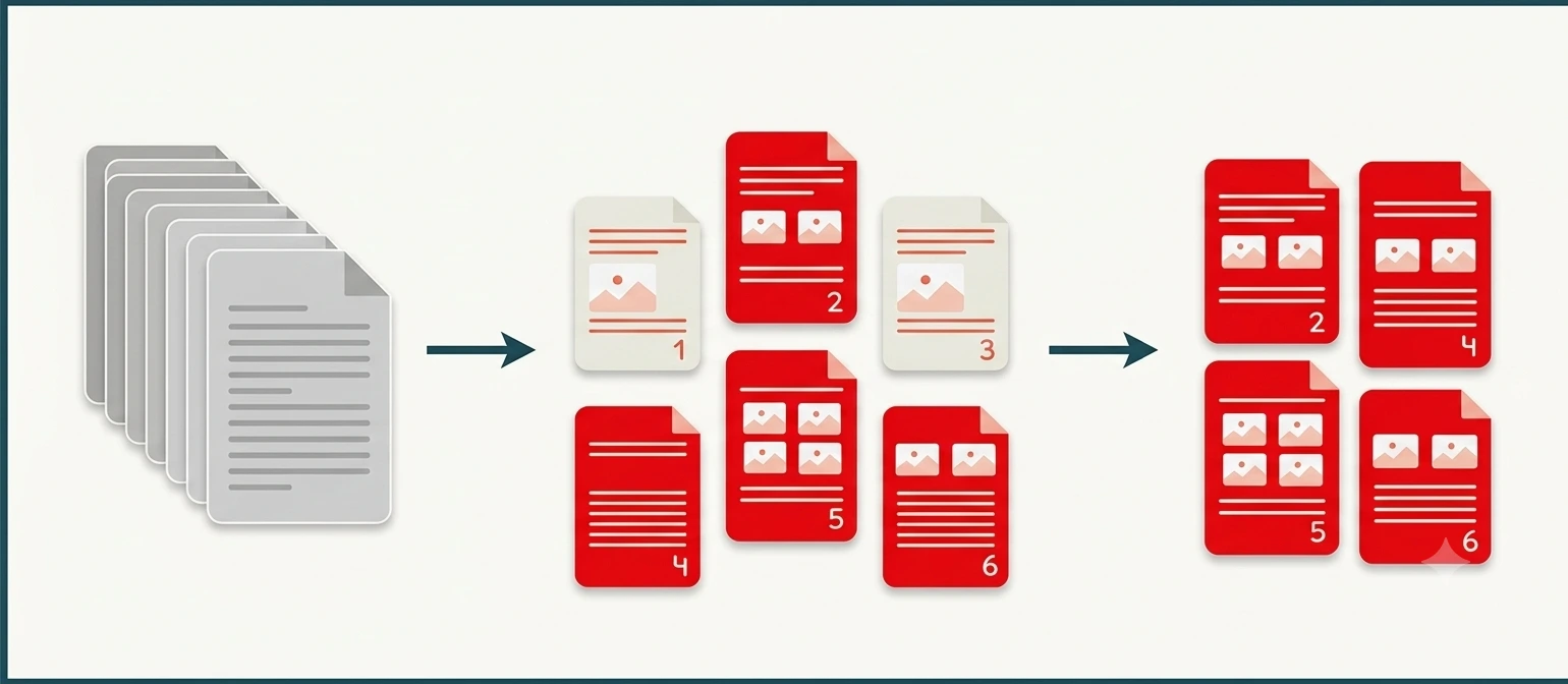 Extract PDF pages tool drag and drop upload and extract pages interface