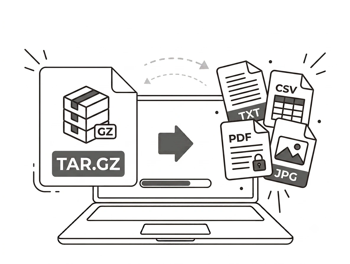 Extract TAR GZ tool drop a TAR or GZ file to extract interface