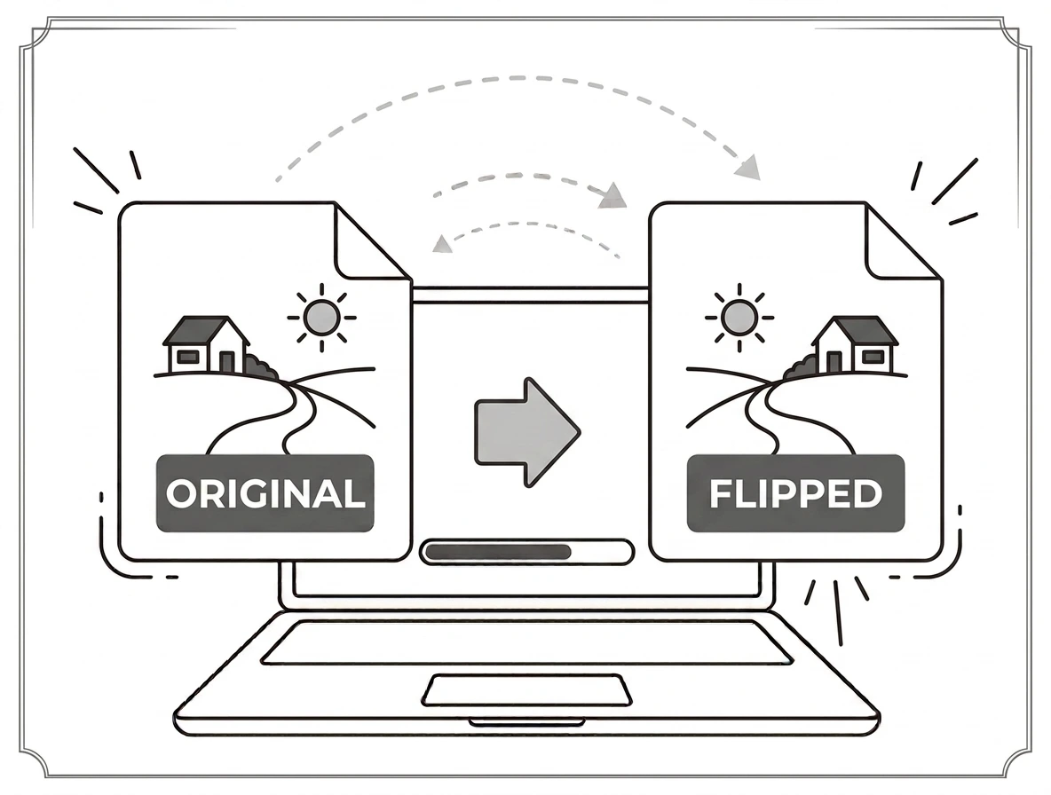 Flip image tool mirror a photo horizontally or vertically interface