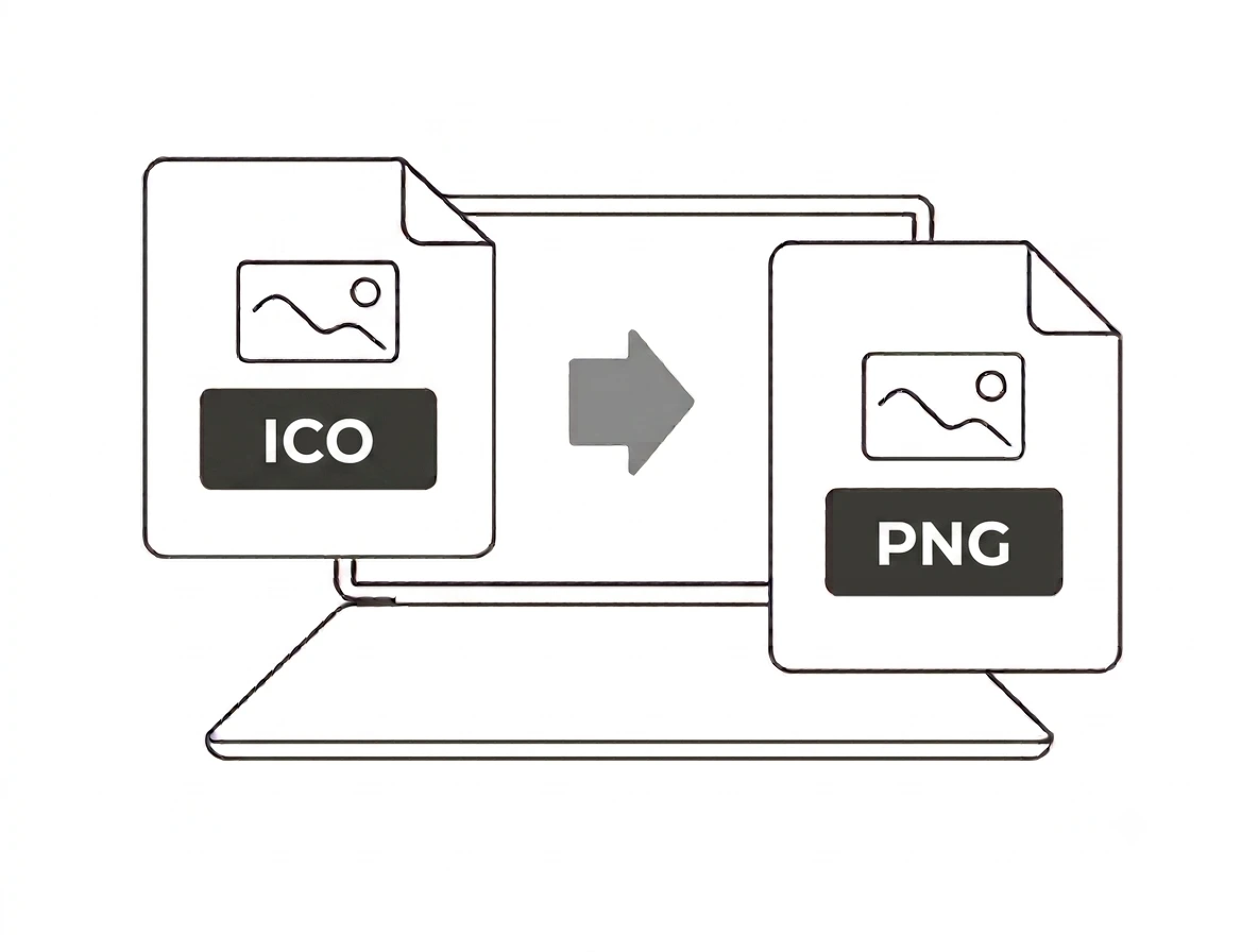ICO to PNG converter drag and drop upload and convert interface