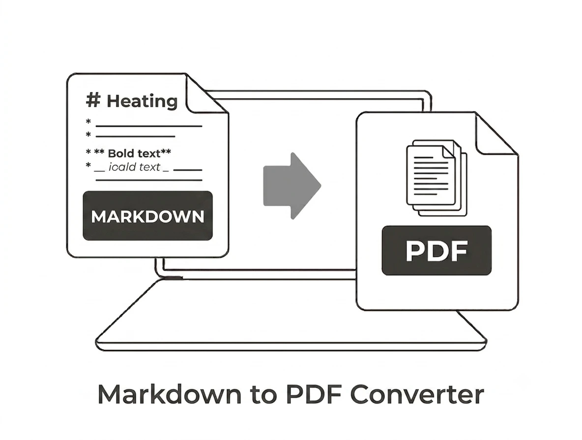 Markdown to PDF converter upload file or paste Markdown interface