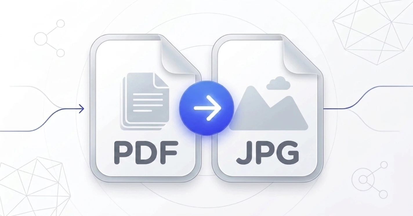 PDF to JPG converter with a page range field, turning PDF pages into JPG images inside the browser