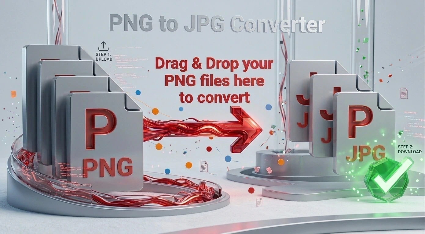 PNG to JPG converter changing PNG images into smaller JPG files in the browser
