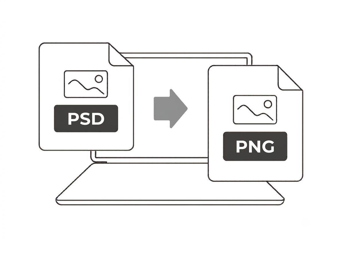 PSD to PNG converter drag and drop upload and convert interface