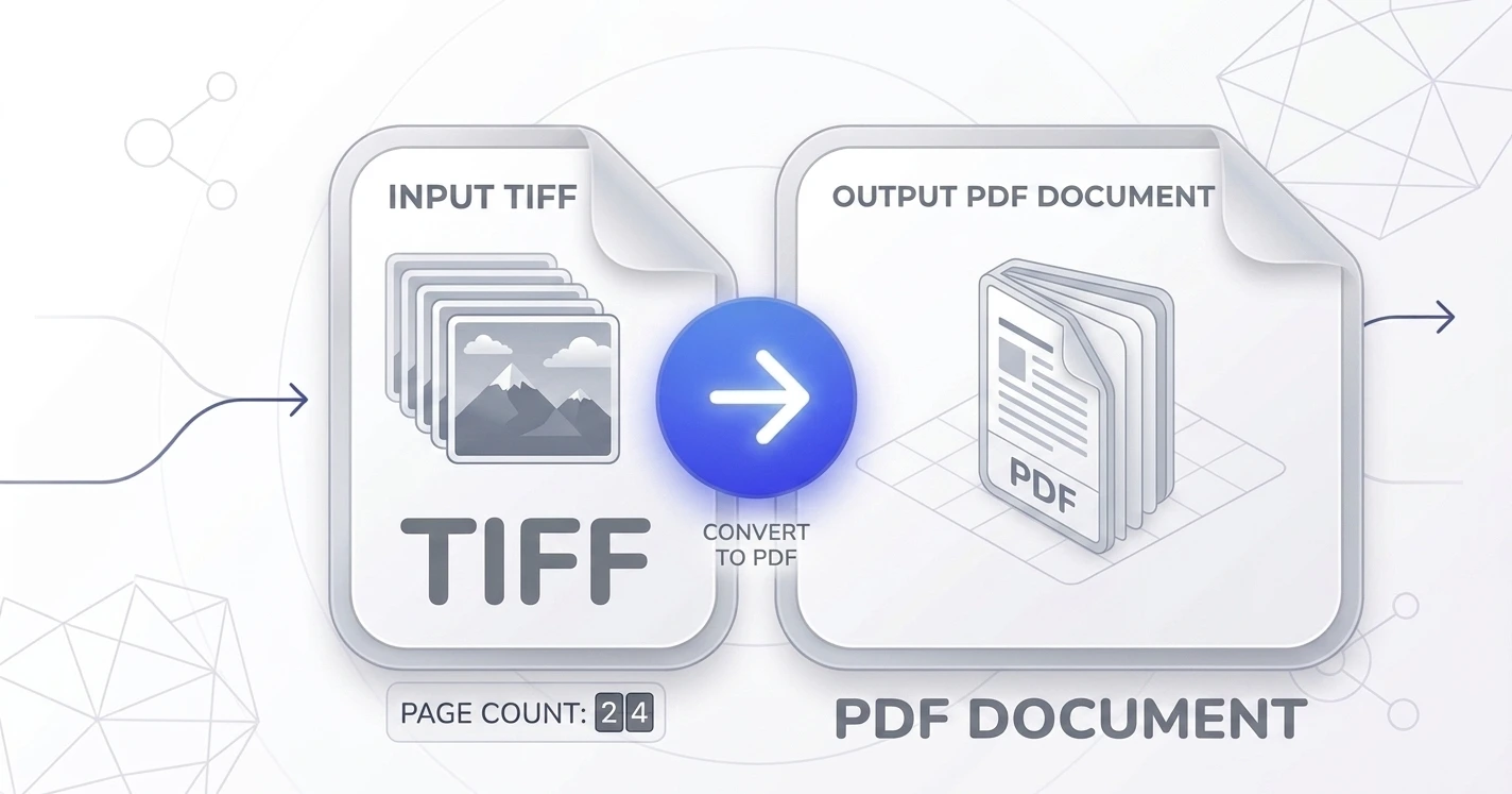TIFF to PDF converter turning scanned TIF files into a single PDF in the browser