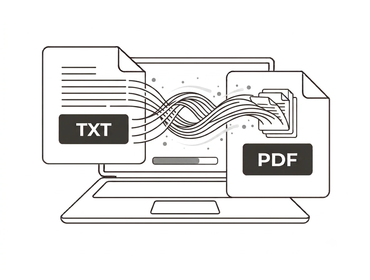 TXT to PDF converter upload file or paste text interface