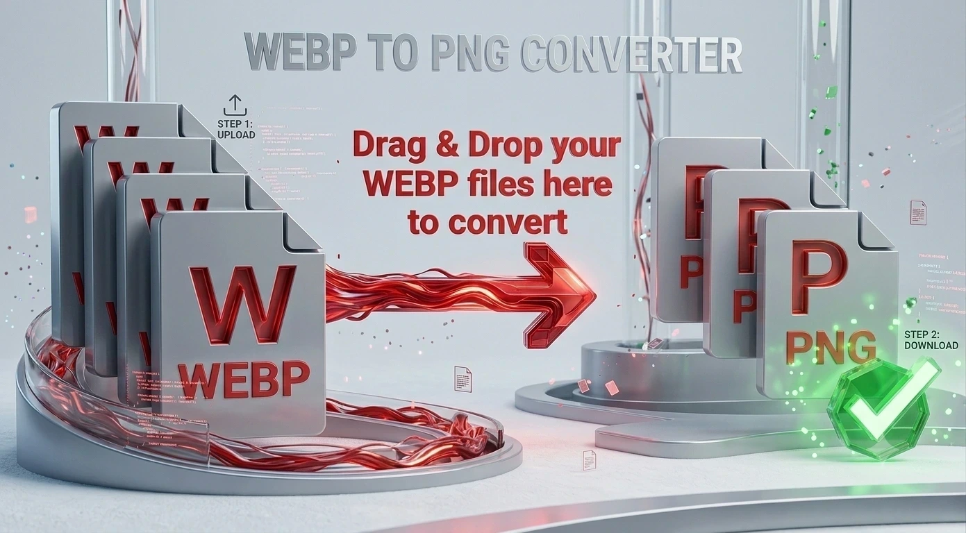 WEBP to PNG converter drag and drop upload and convert interface