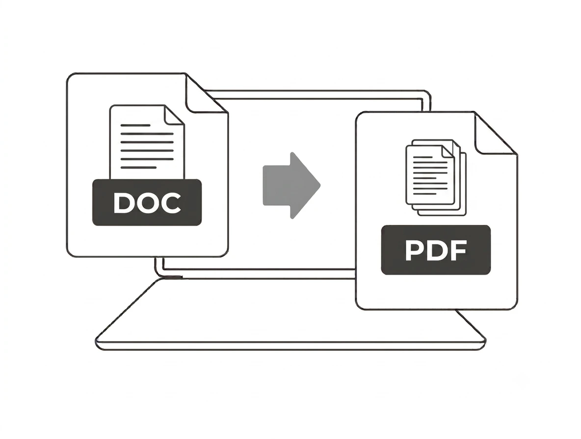 Word to PDF converter upload a DOCX and convert to PDF interface